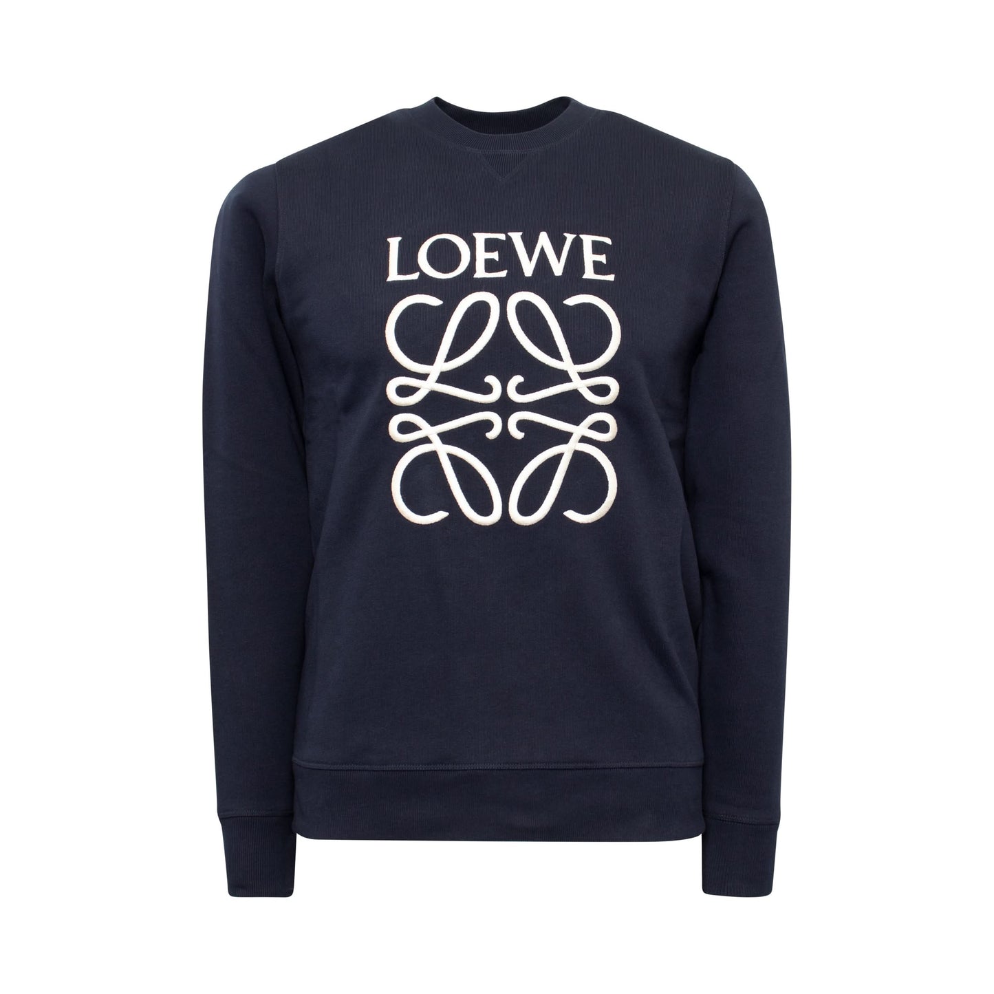 Anagram Embroidered Sweatshirt in Navy Blue