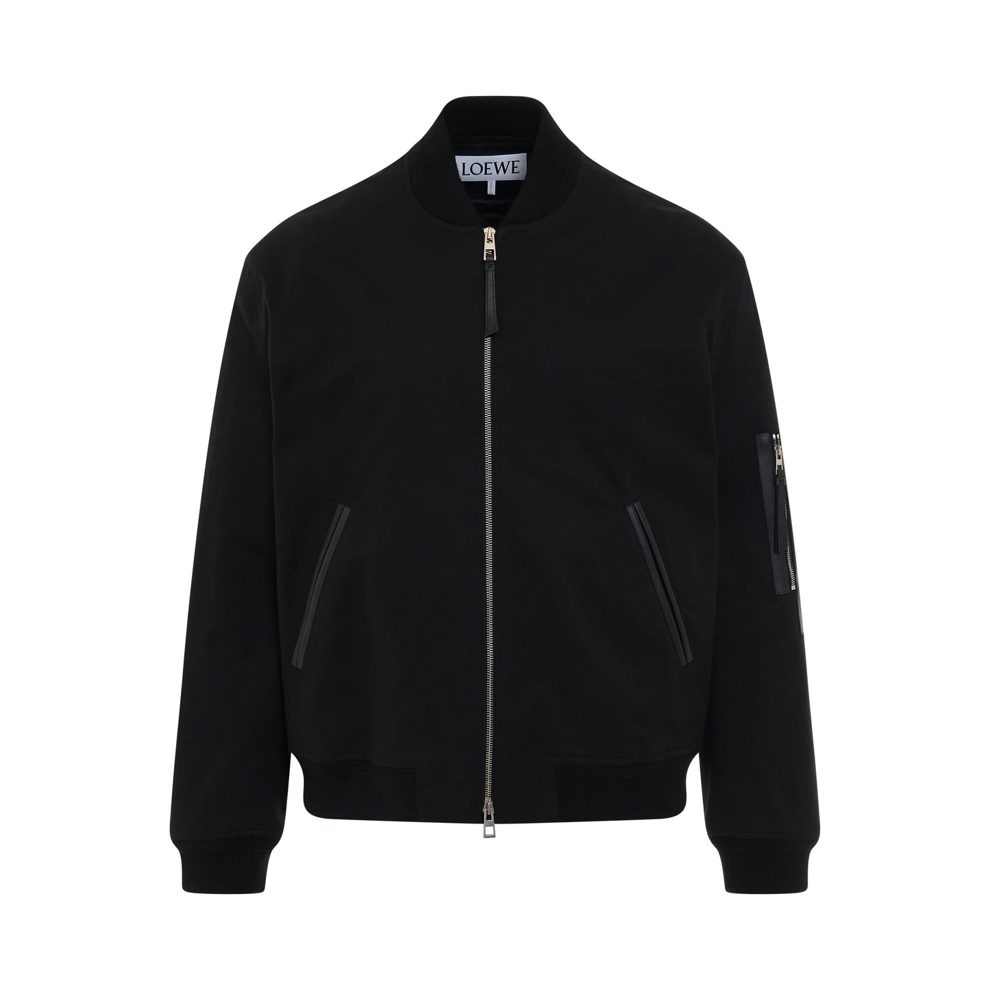 Cotton Bomber Jacket in Black