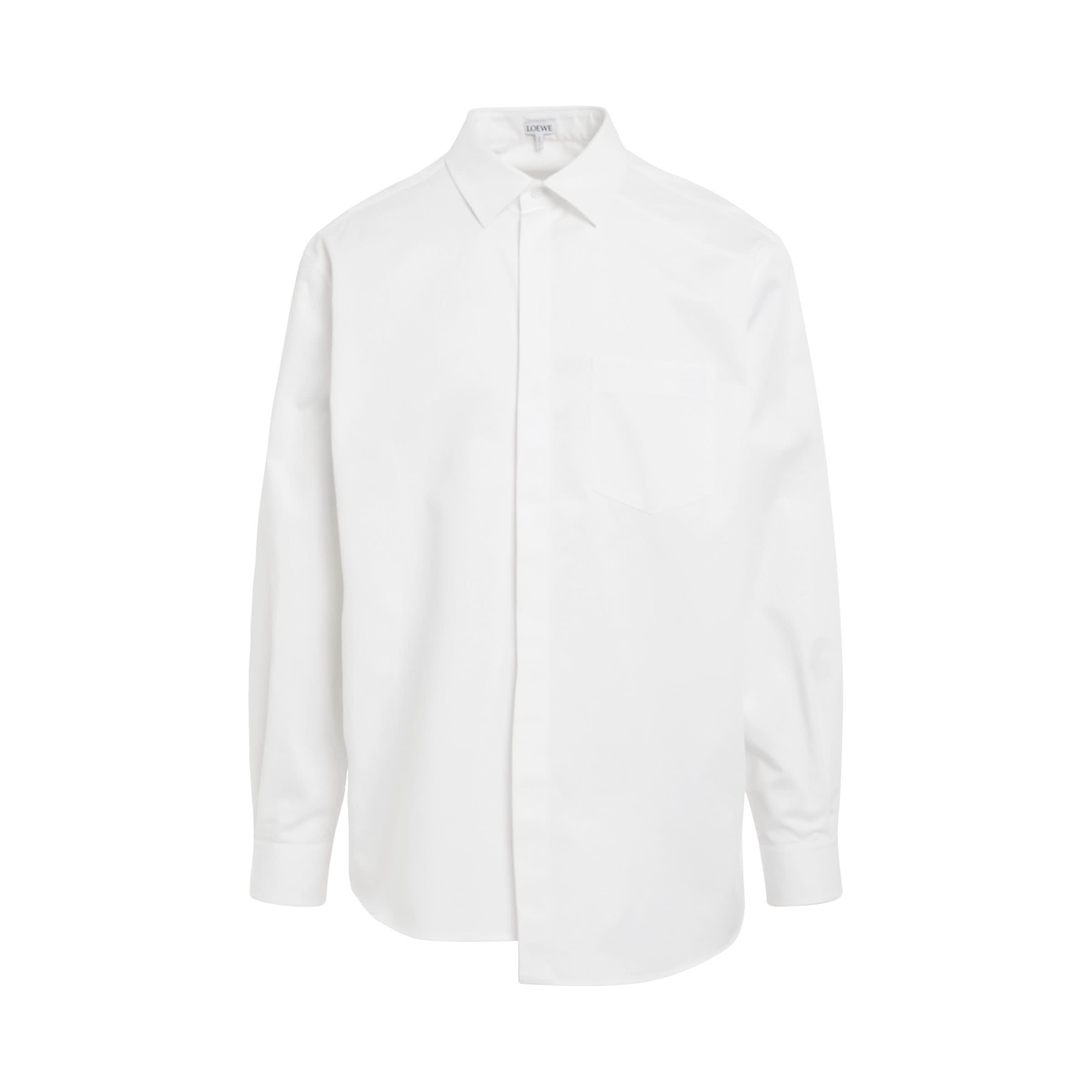 Asymmetric Cotton Shirt in White