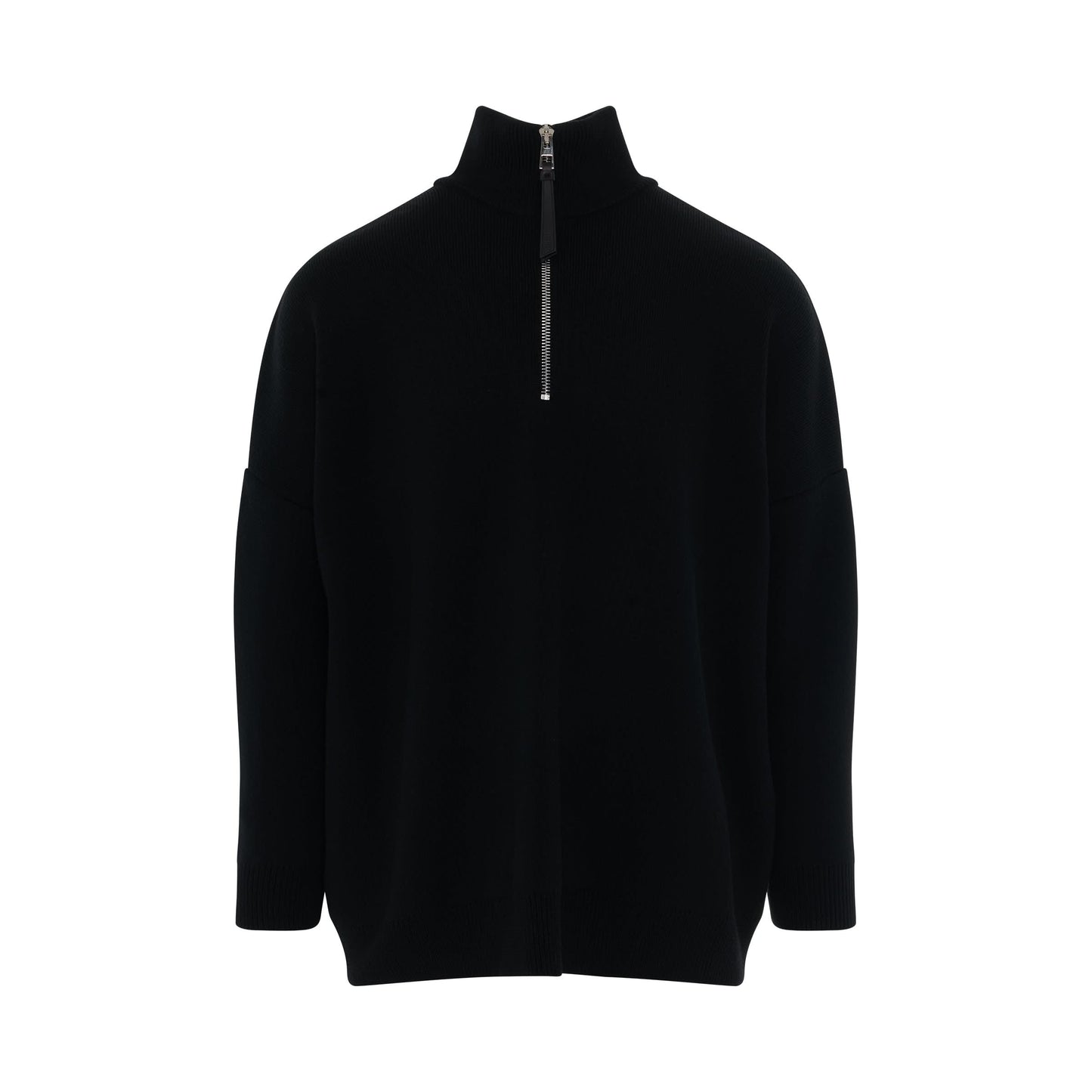 Anagram Zipped Pullover in Black