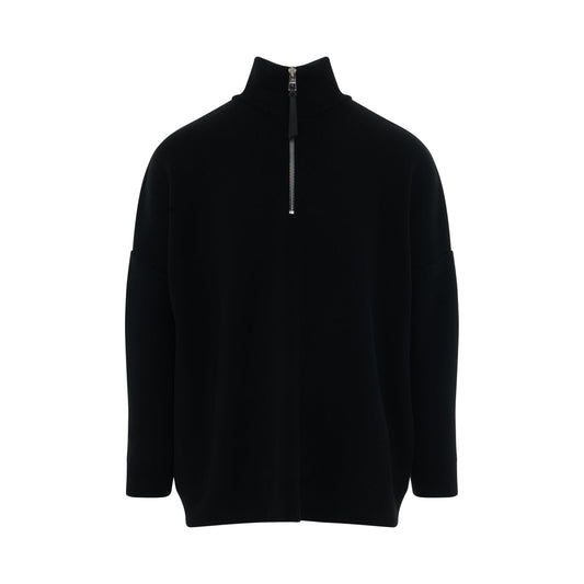 Anagram Zipped Pullover in Black