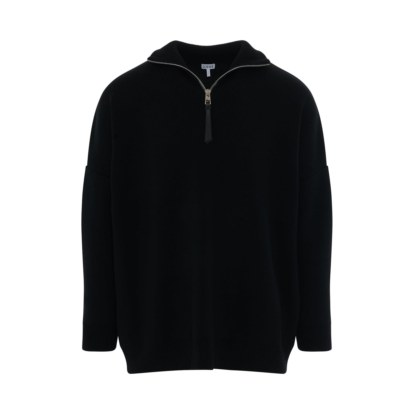 Anagram Zipped Pullover in Black