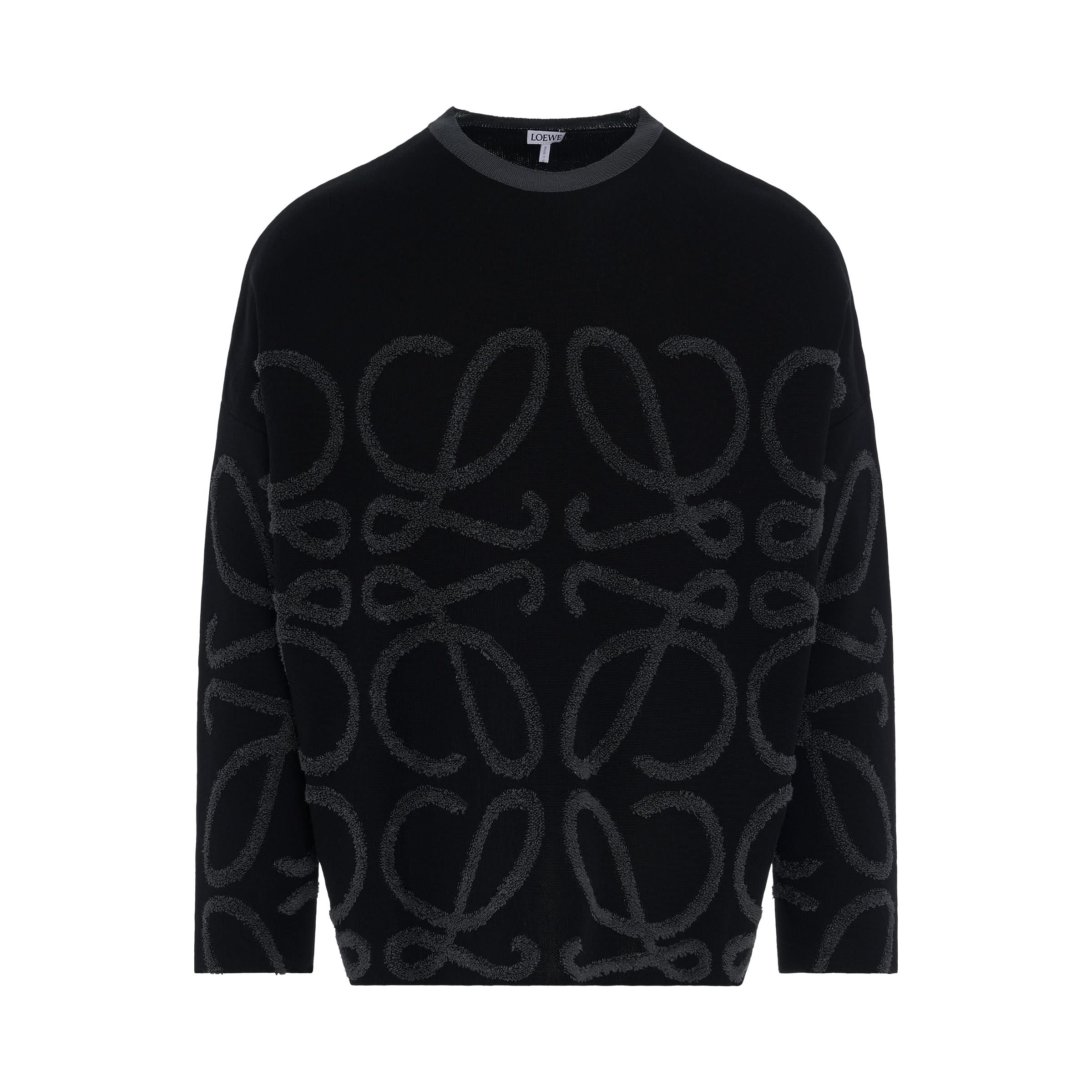 Anagram Jacquard Sweater in Black