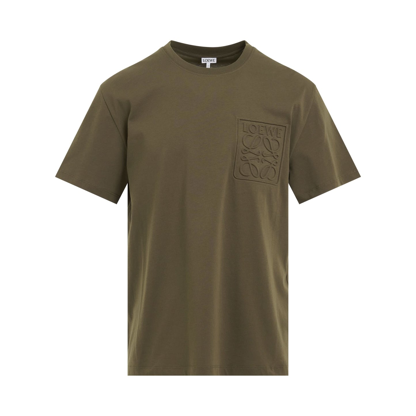 Debossed Anagram T-Shirt in Dark Khaki Green