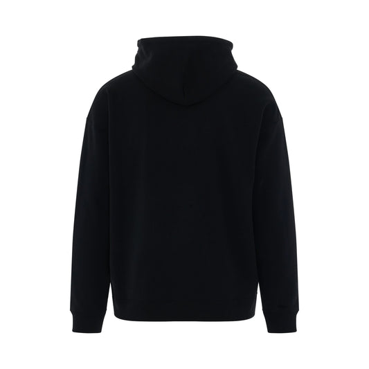 Logo Anagram Leather Patch Hoodie in Black