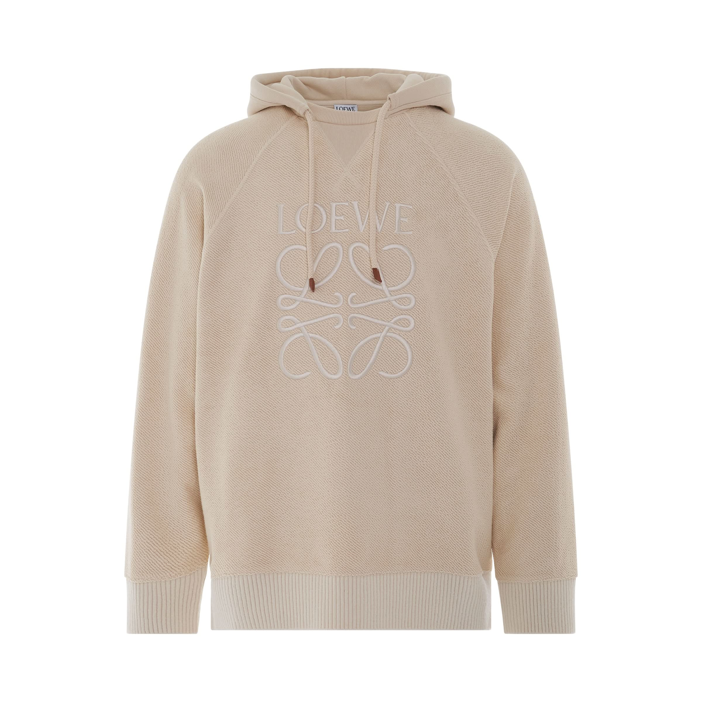 Logo Reverse Anagram Hoodie in Ecru