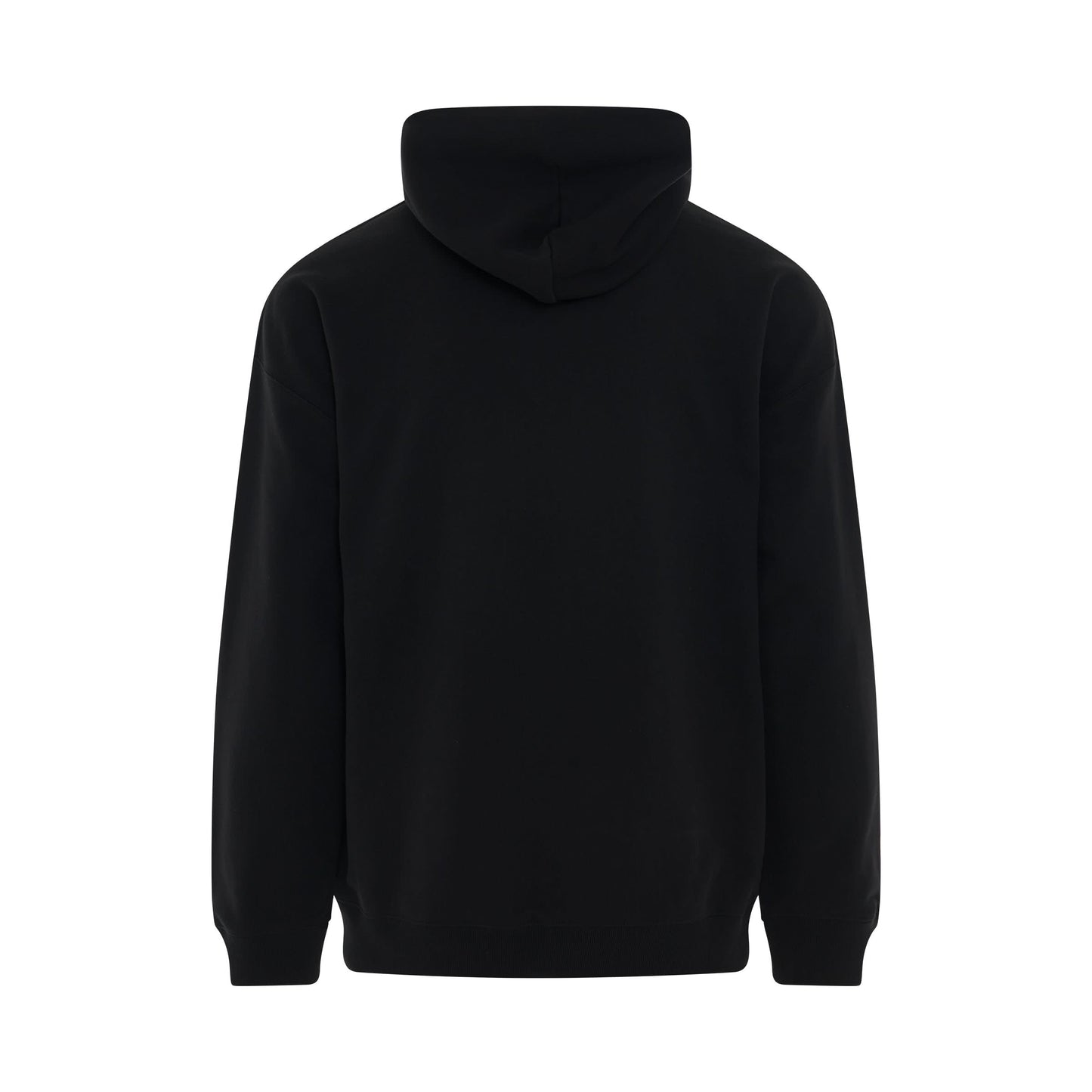 Anagram Leather Patch Cotton Hoodie in Black