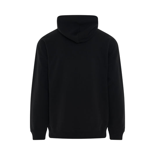 Anagram Leather Patch Cotton Hoodie in Black