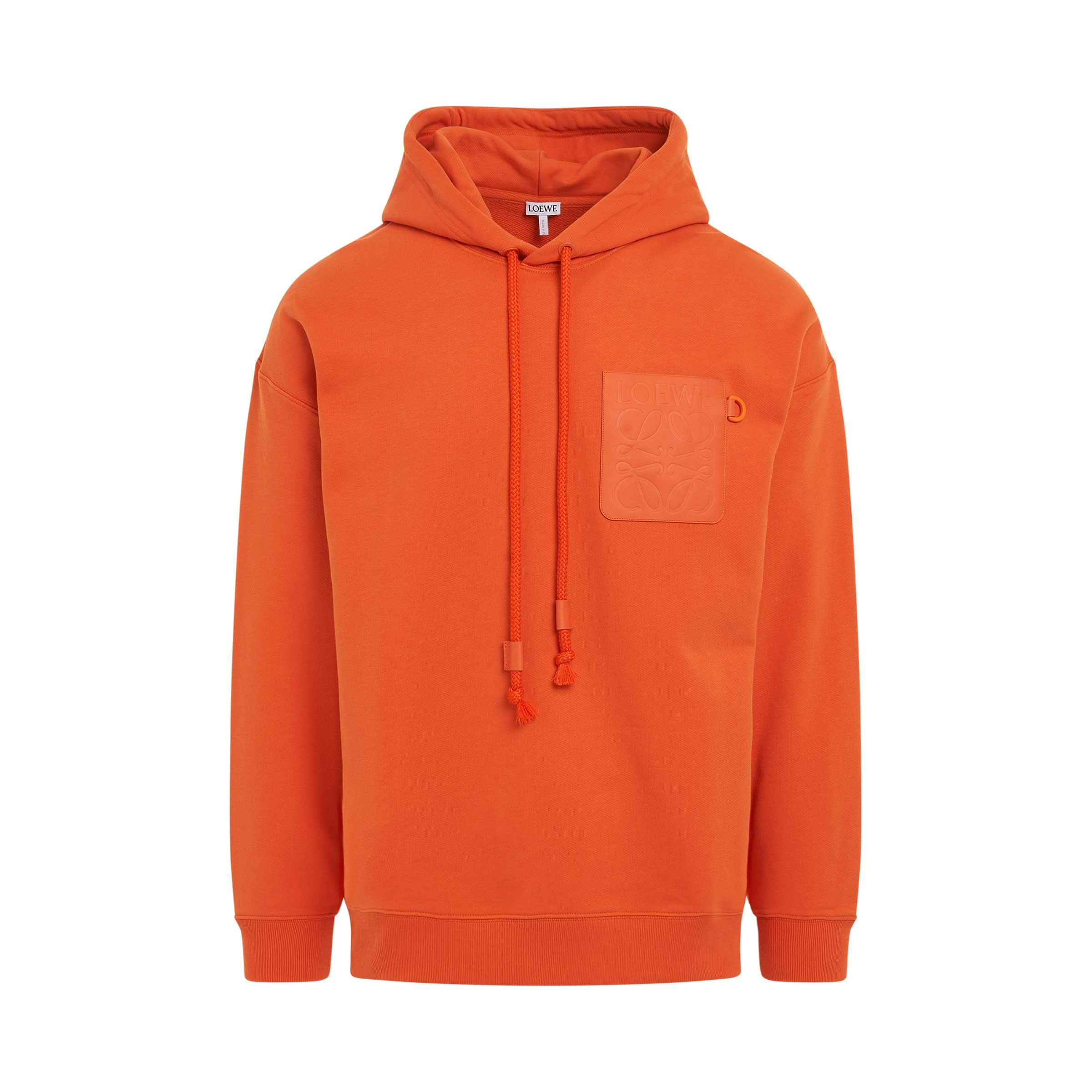 Anagram Patch Pocket Hoodie in Orange