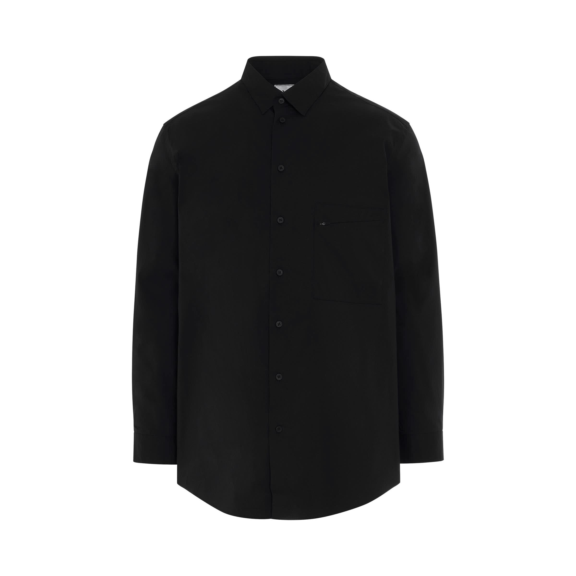 Classic Chest Logo Button Down Shirt in Black