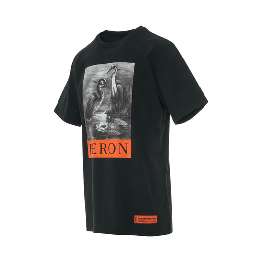 Heron BW Oversized T-Shirt in Black