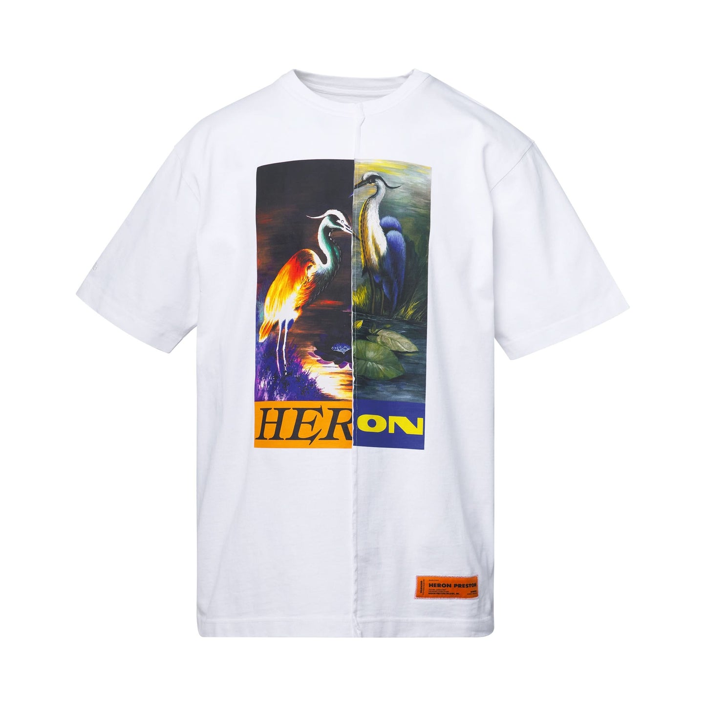 Split Herons Oversize T-Shirt in White