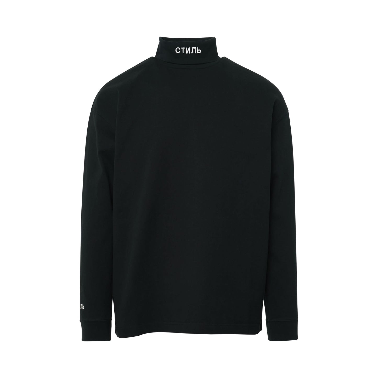 CTNMB Roll Neck Long Sleeve T-Shirt in Black