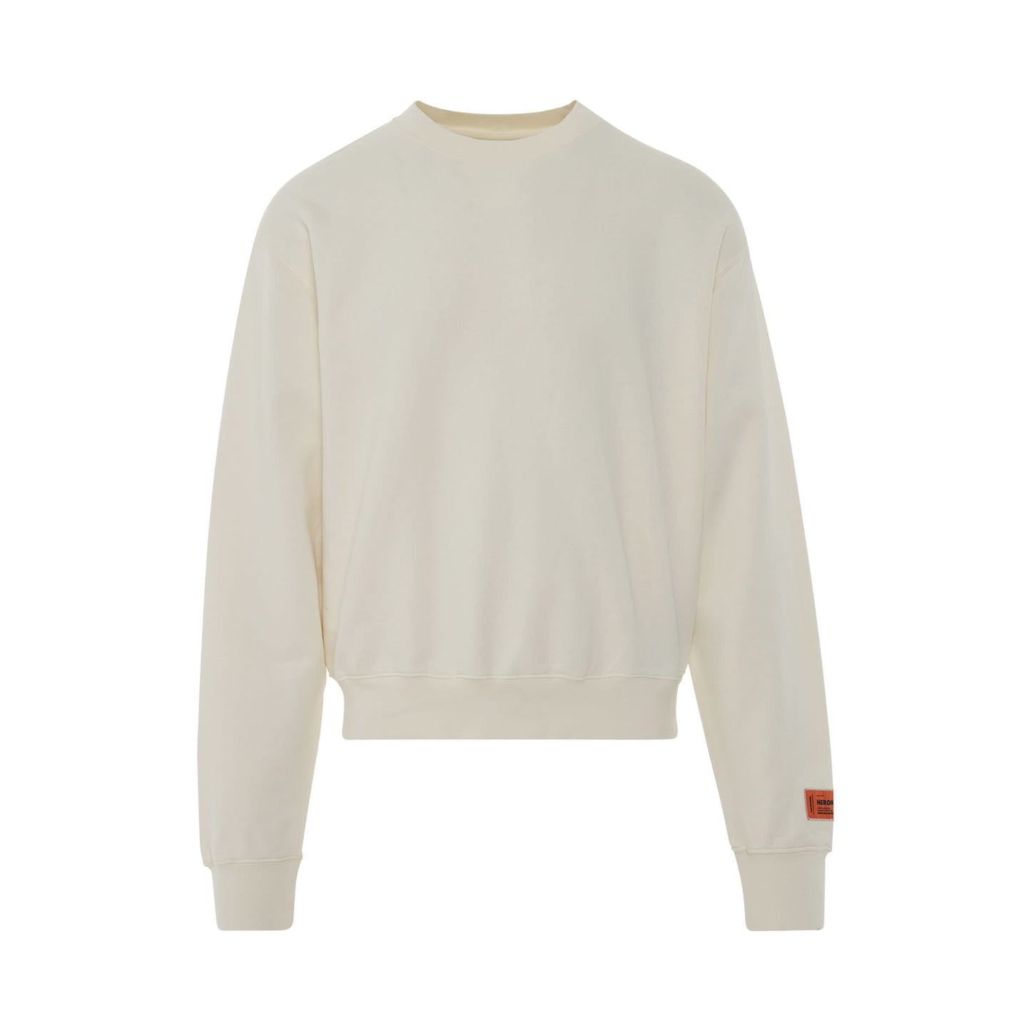 Recycled Cotton Logo Crewneck Jumper in White