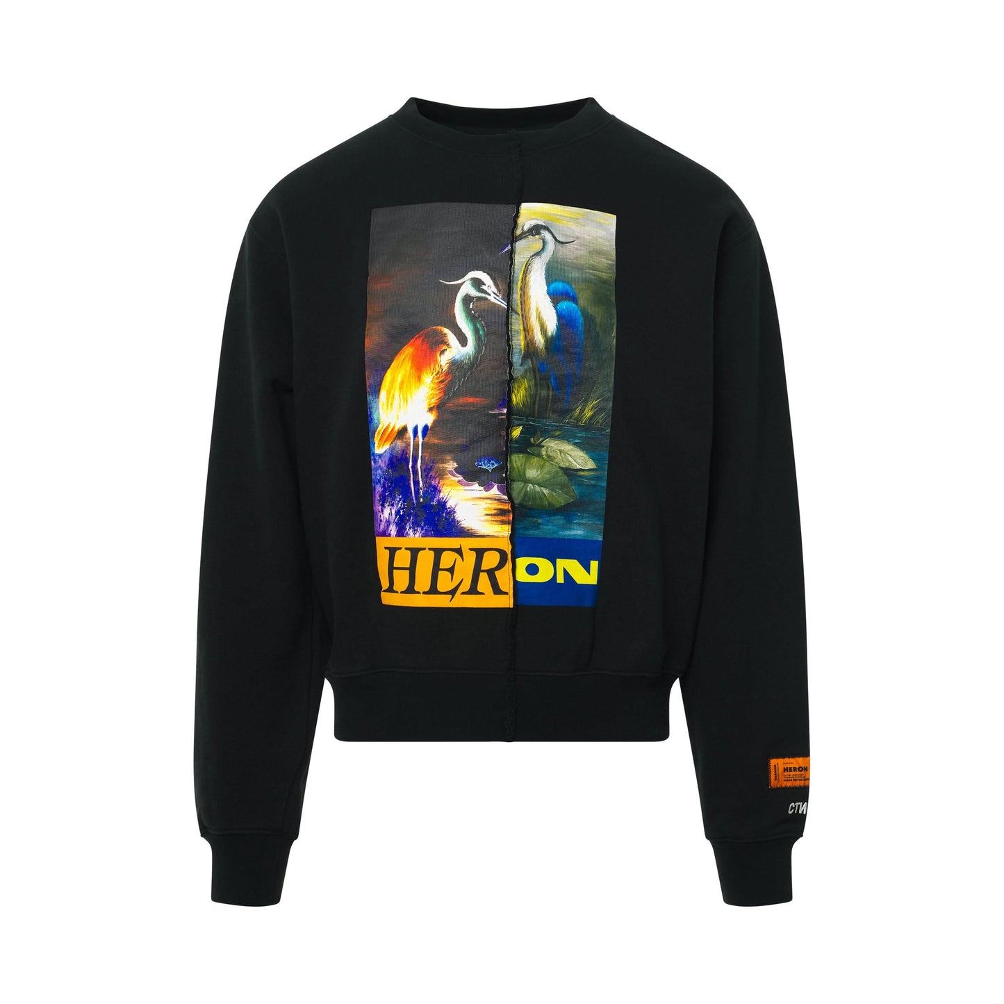 Split Herons Sweatshirt in Black