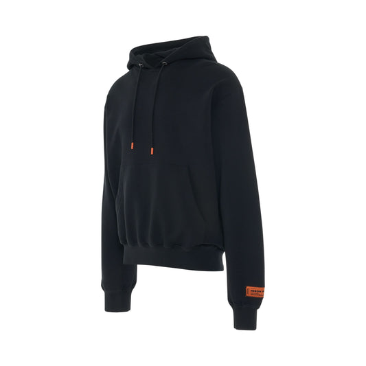 Recycled Cotton Logo Hoodie in Black