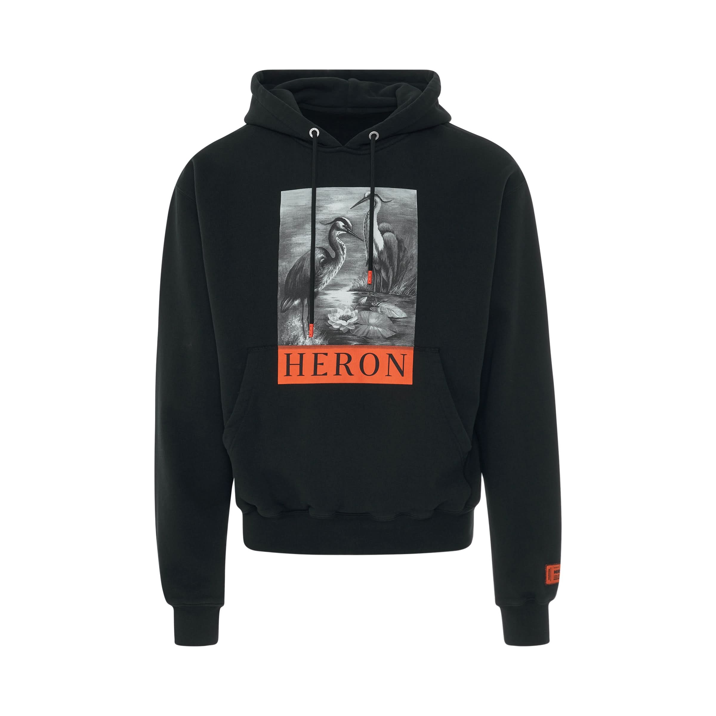 Heron BW Hoodie in Black