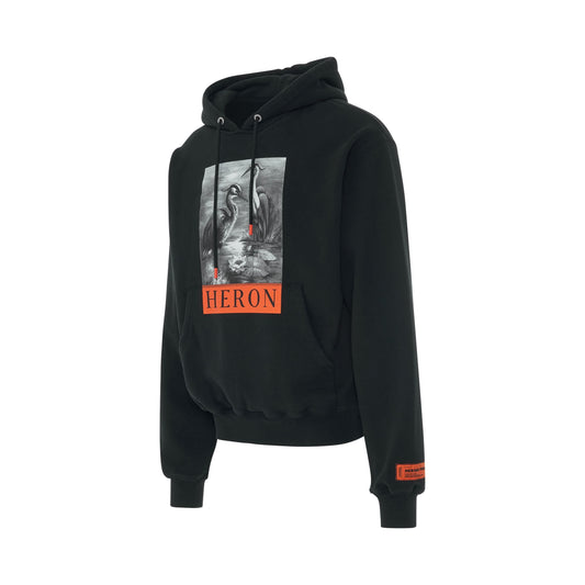 Heron BW Hoodie in Black