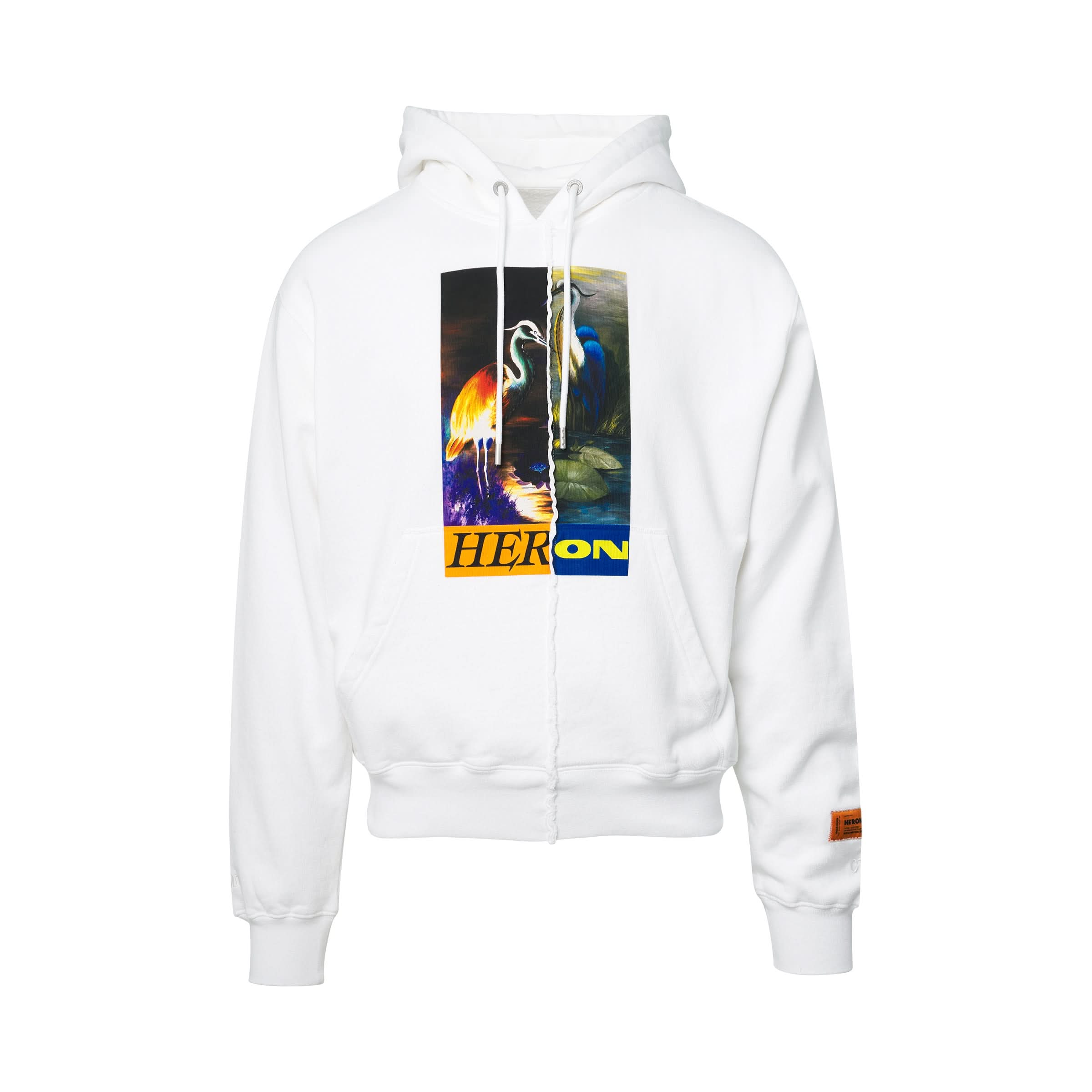 Split Herons Hoodie in White