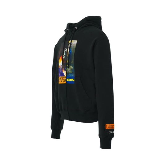 Split Herons Hoodie in Black