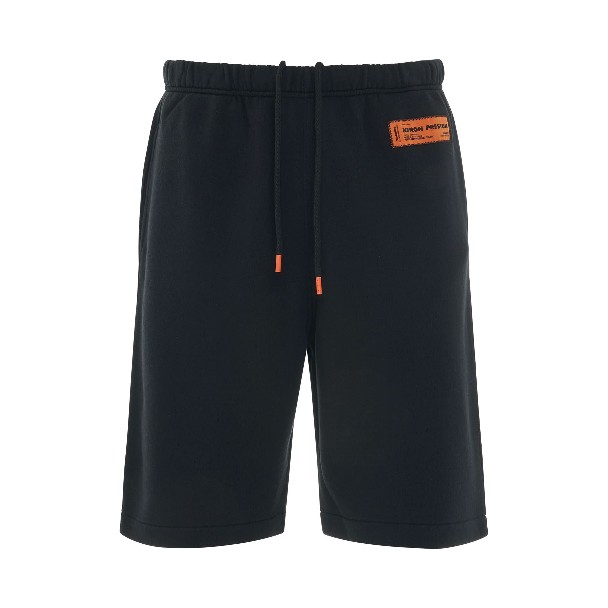 Recycled Cotton Logo Sweatshort in Black