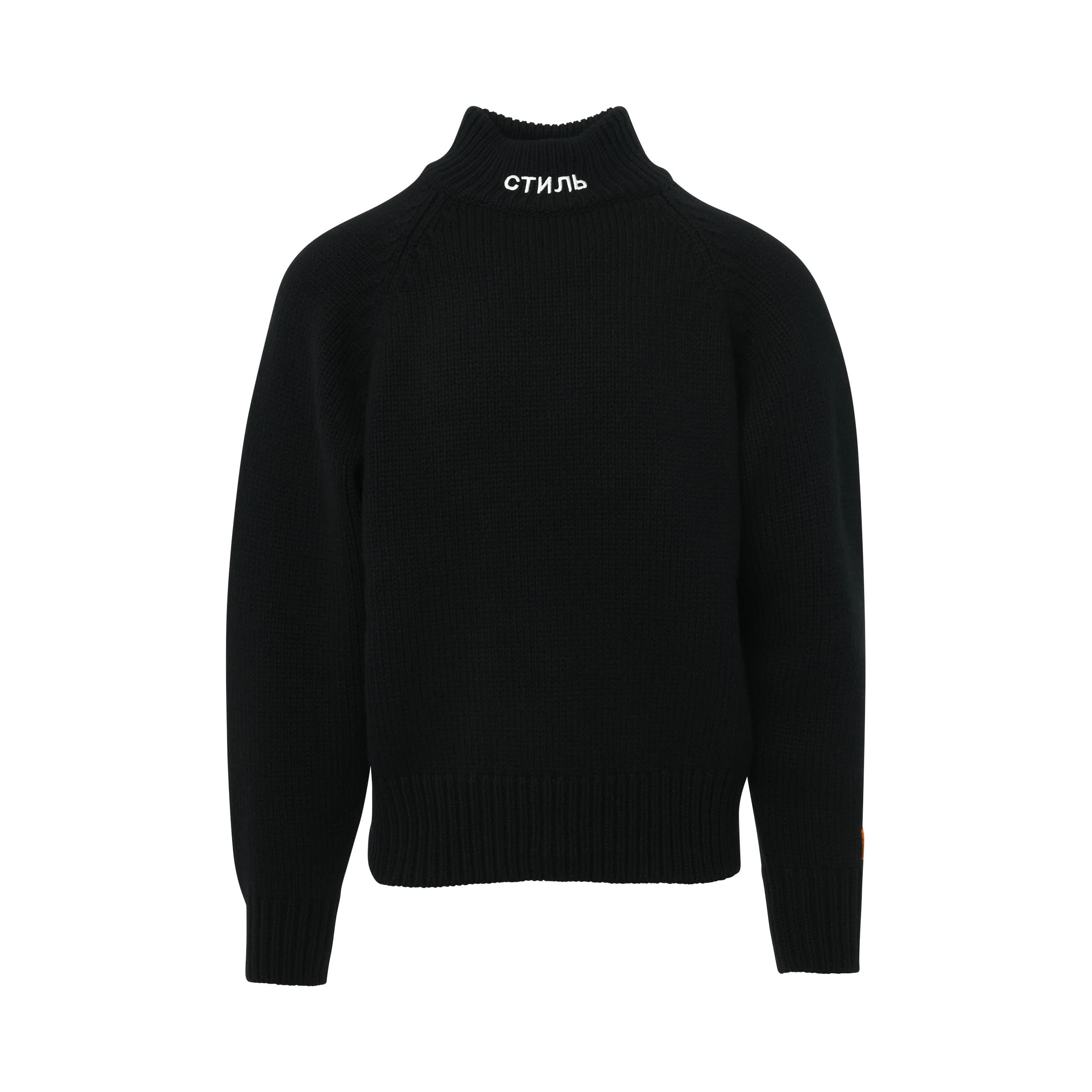 CTNMB Heavy Knit Turtleneck Sweater in Black