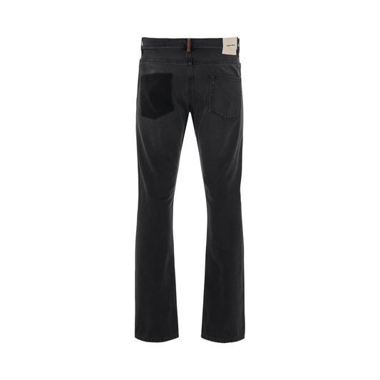 Ghost Pocket Slim 5 Pockets Jeans in Black