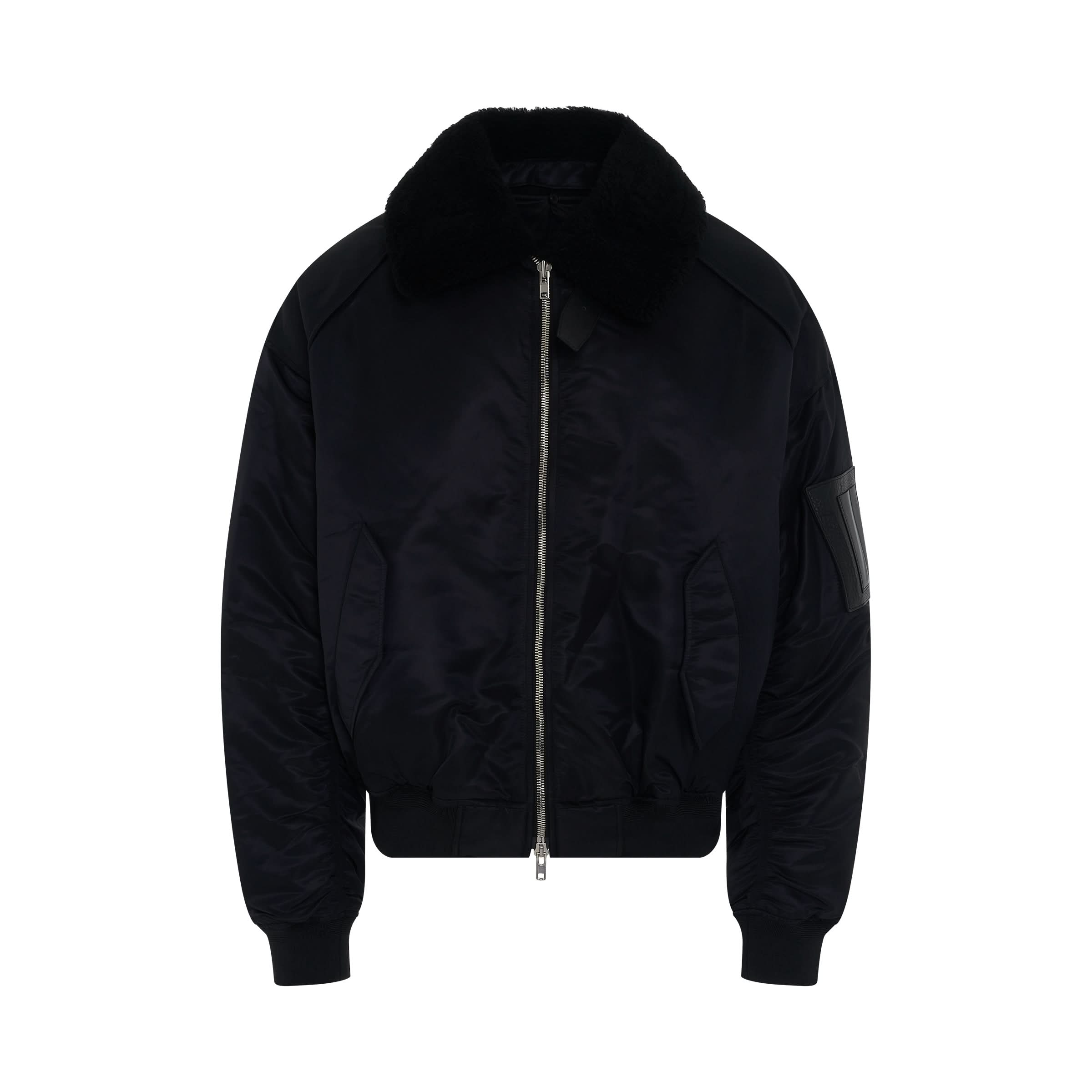 Oversize Bomber Jacket in Black