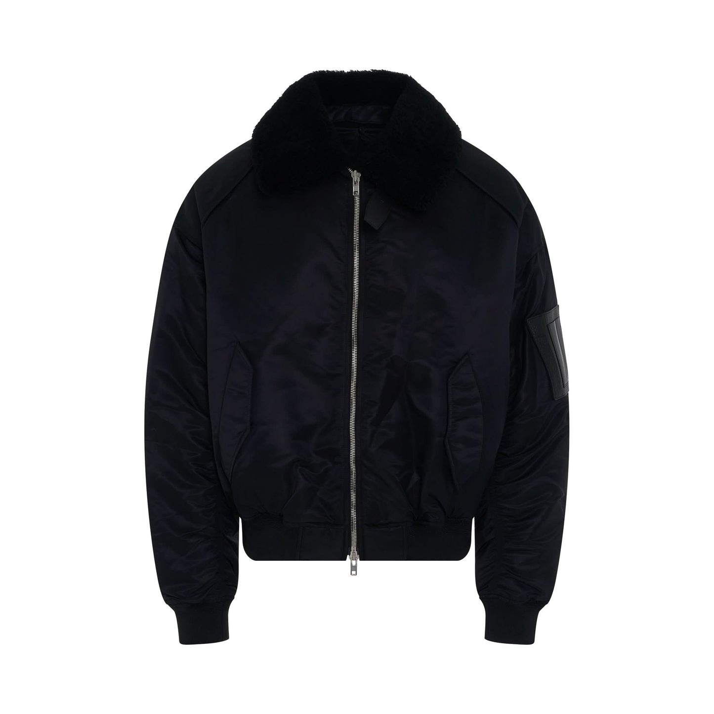 Oversize Bomber Jacket in Black