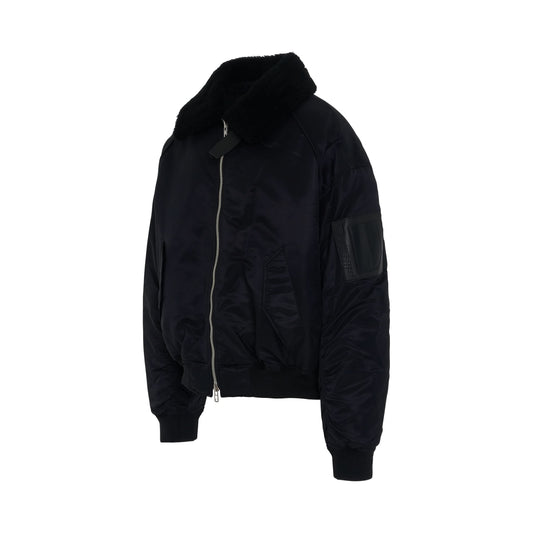 Oversize Bomber Jacket in Black