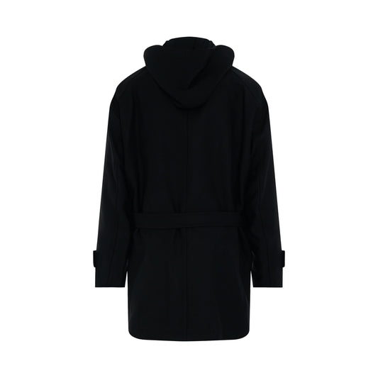 Juunj Hooded Coat in Black