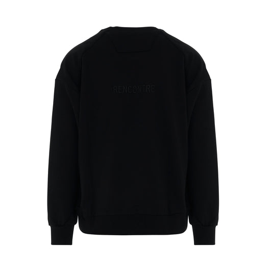 Juunj Oversize Graphic Sweatshirts in Black