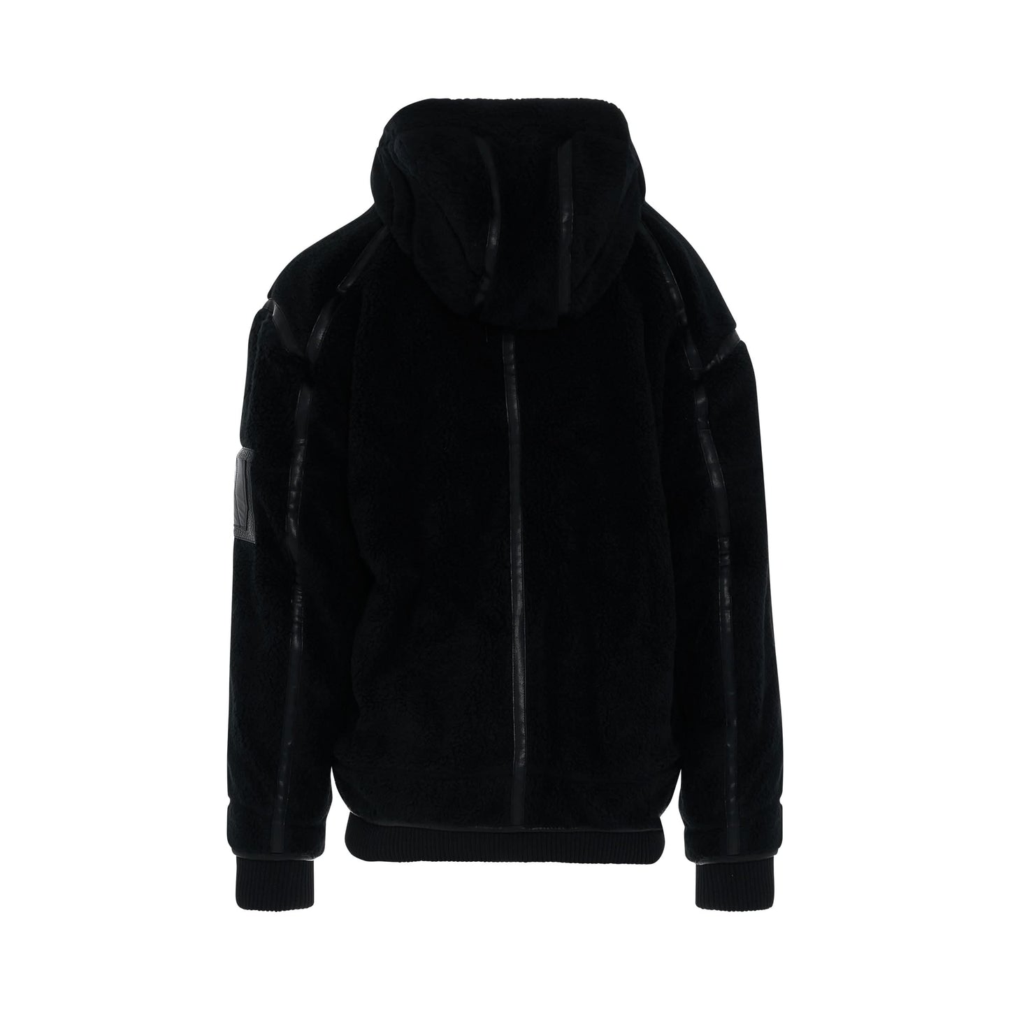 Zip Up Logo Patch Jacket in Black