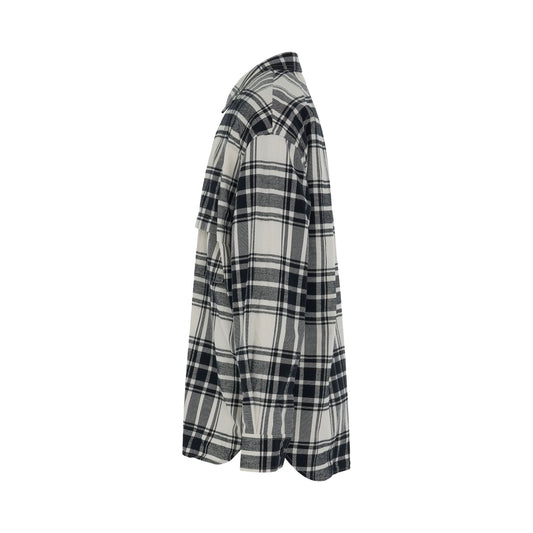 Oversize Check Shirt in Brown