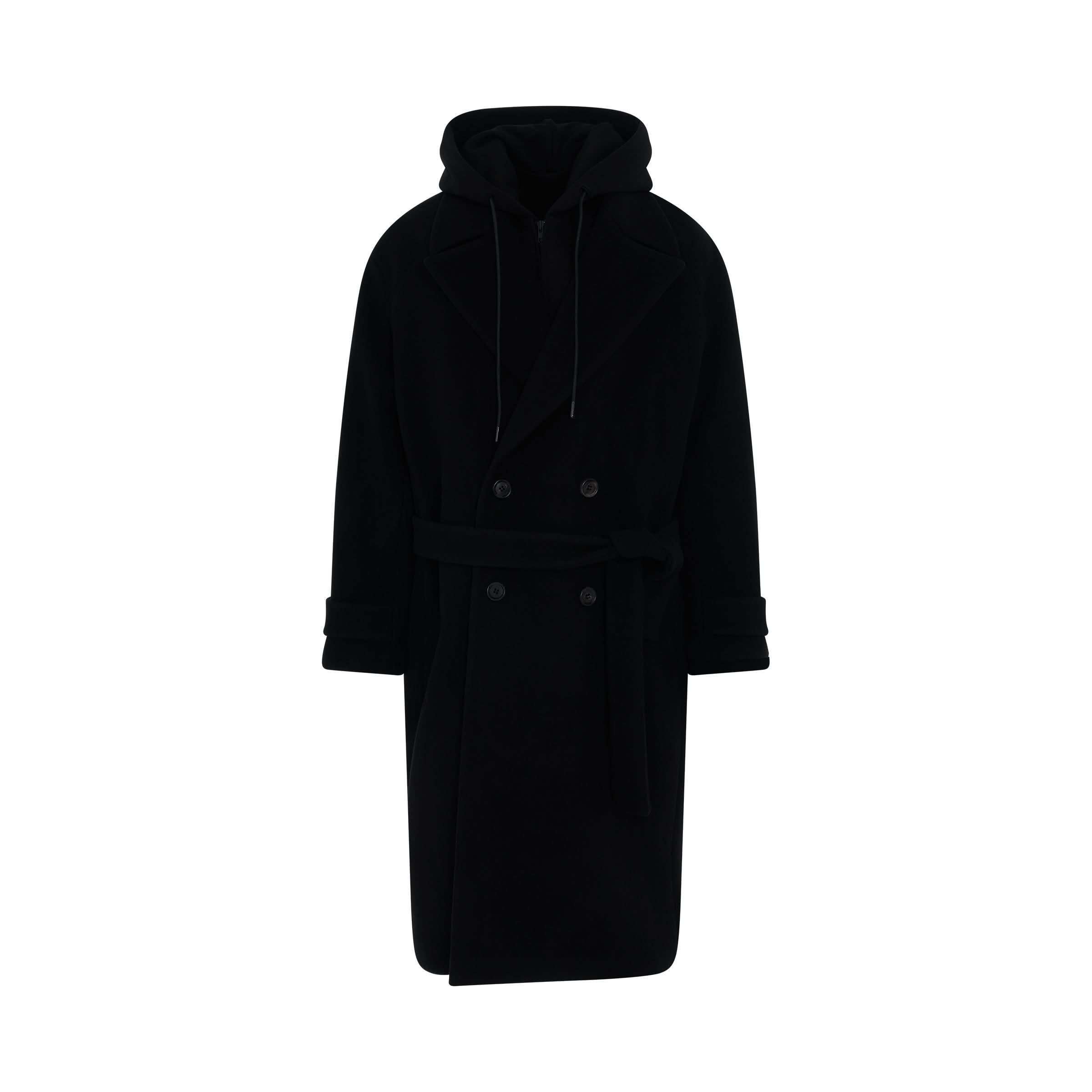 Juunj Wool Coat in Black