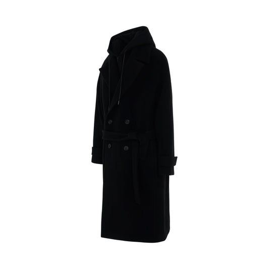 Juunj Wool Coat in Black