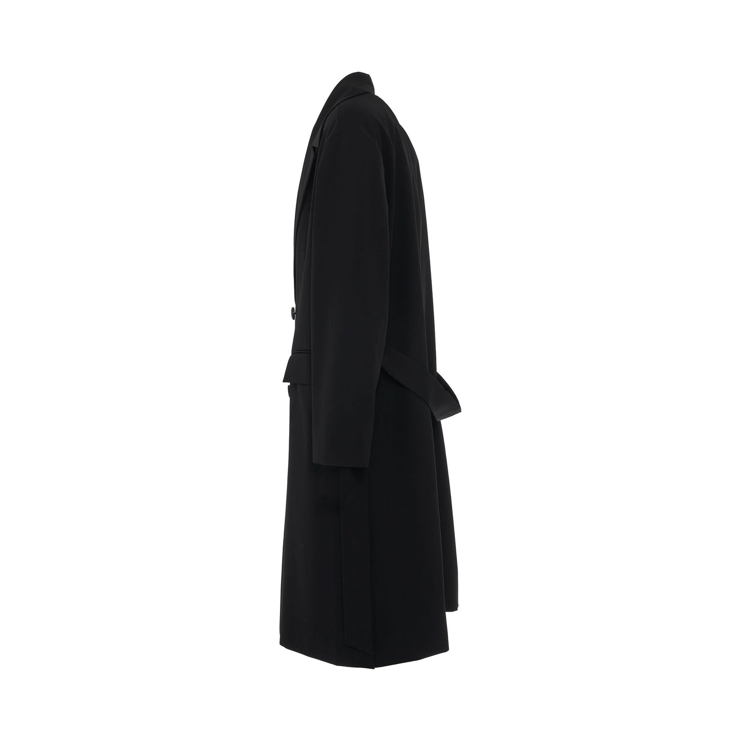 Wool Maxi Coat in Black