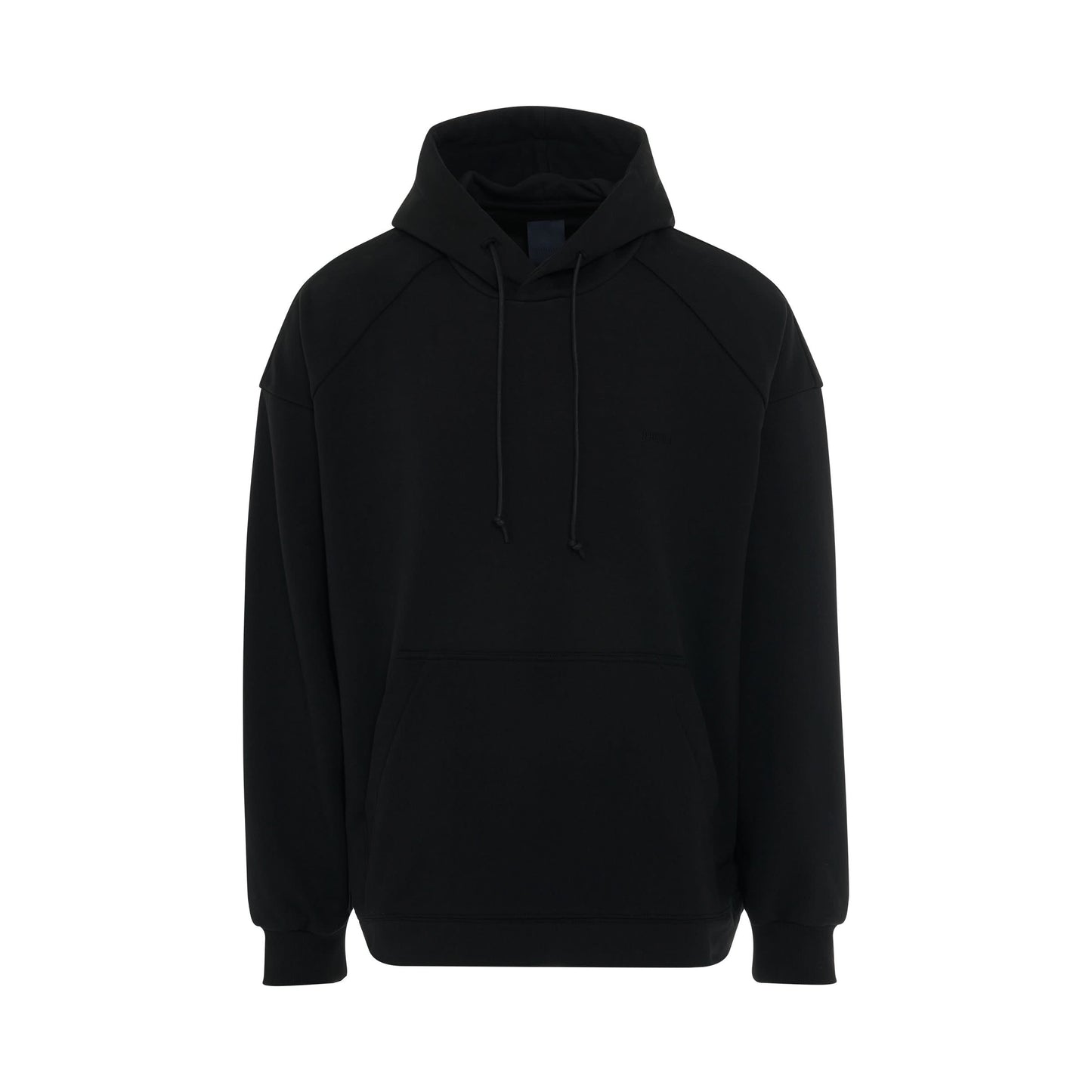 Paneled Hoodie with Pocket in Black