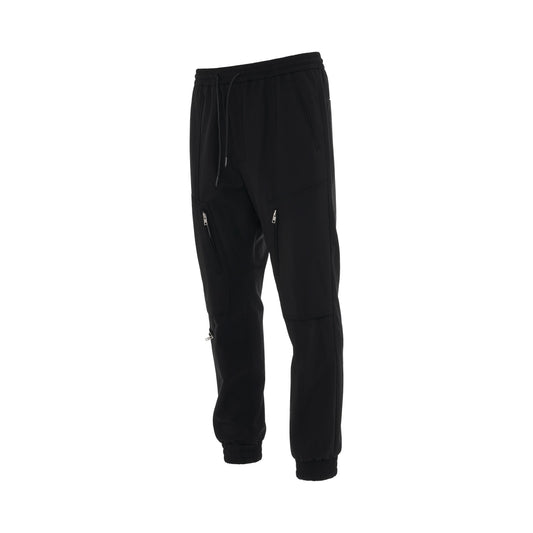 Zipper Detail Jogger Pants in Black