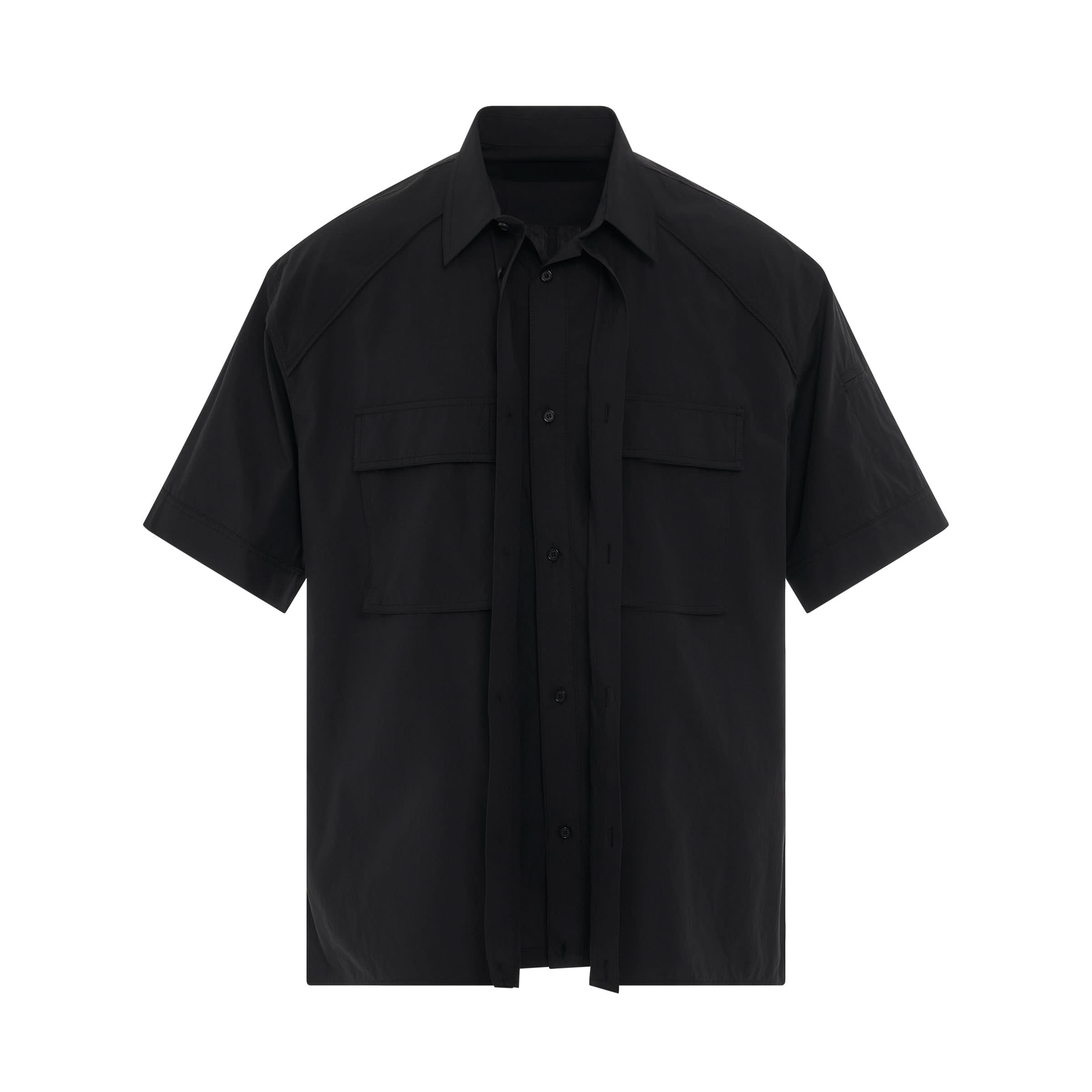 Layered Pocket Detail Shirt in Black