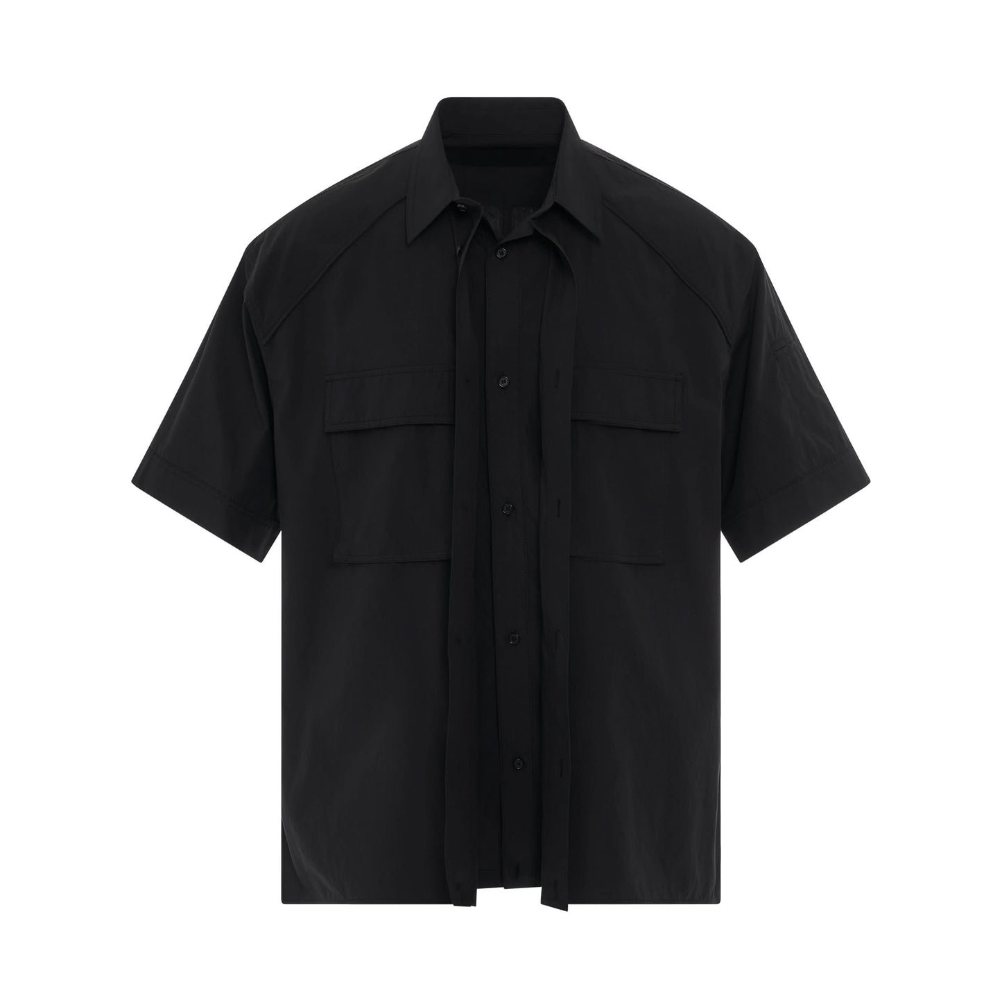 Layered Pocket Detail Shirt in Black