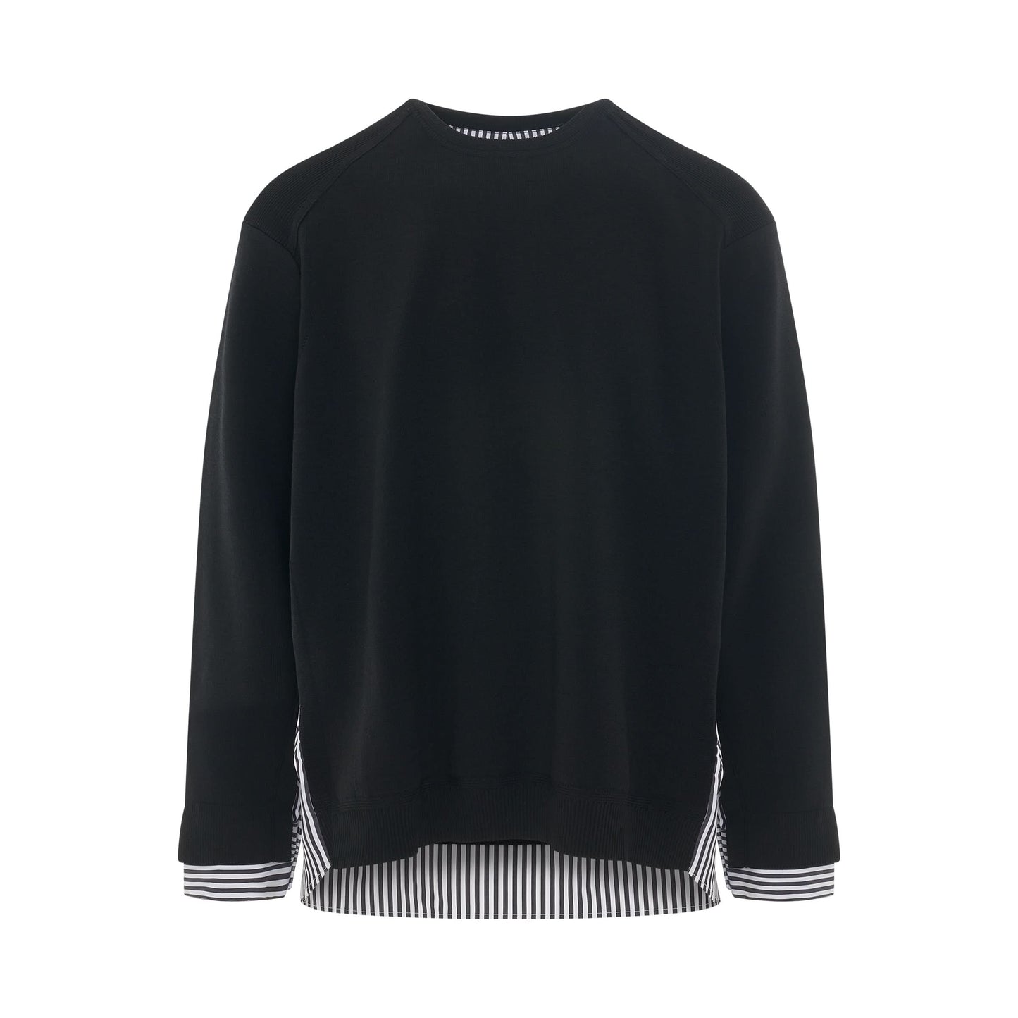 Layered Knit Sweater in Black