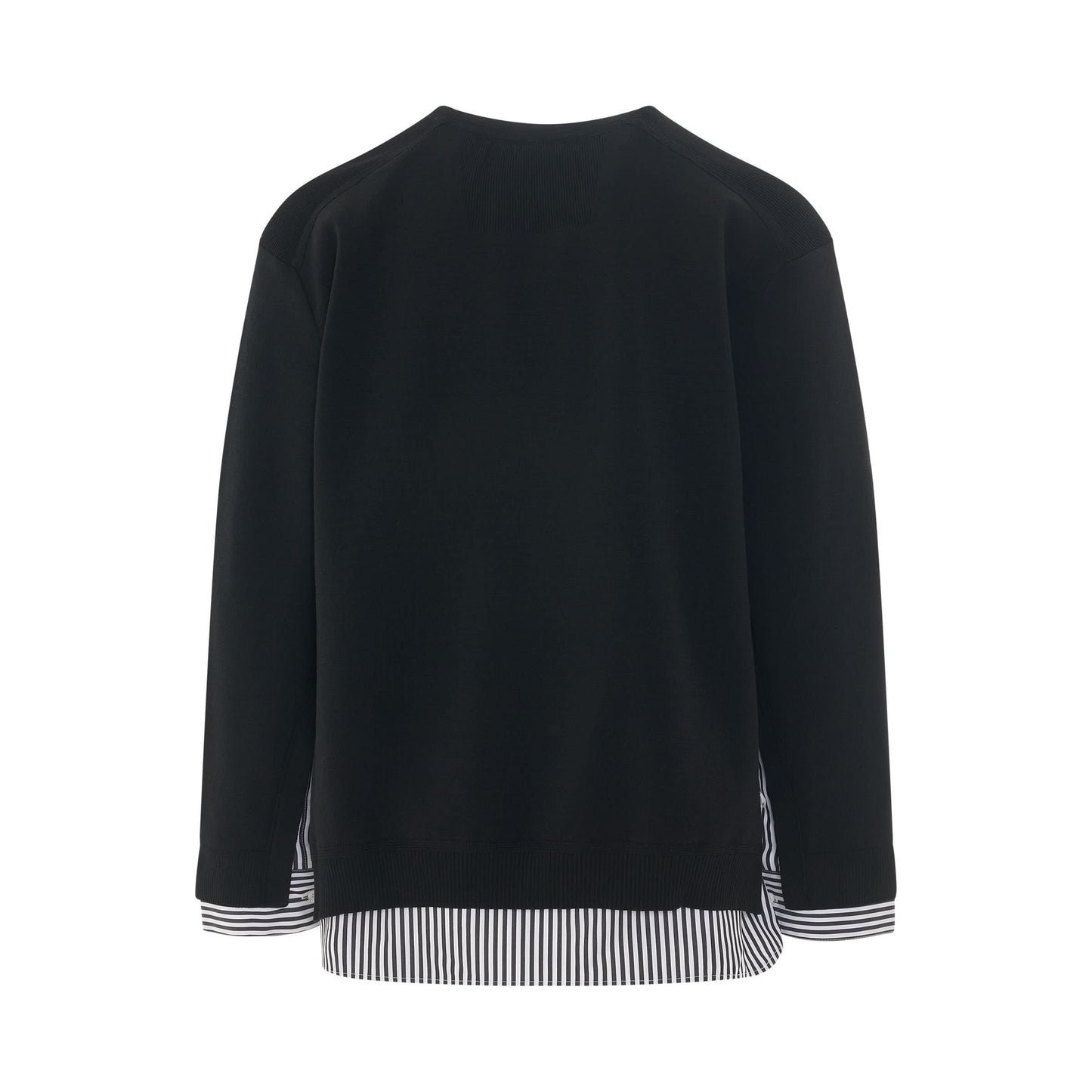 Layered Knit Sweater in Black