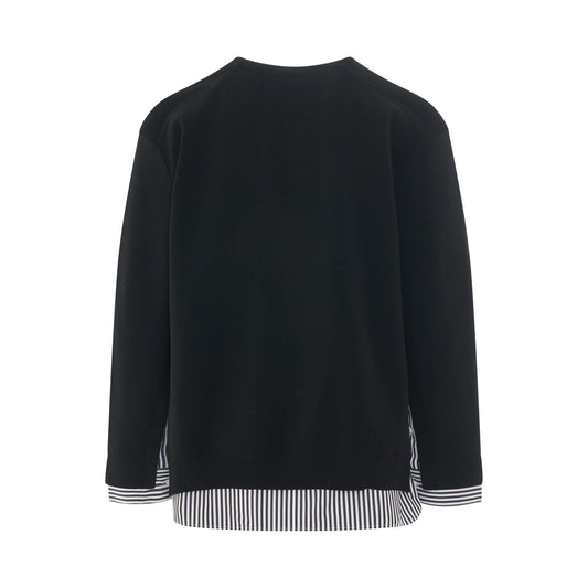 Layered Knit Sweater in Black