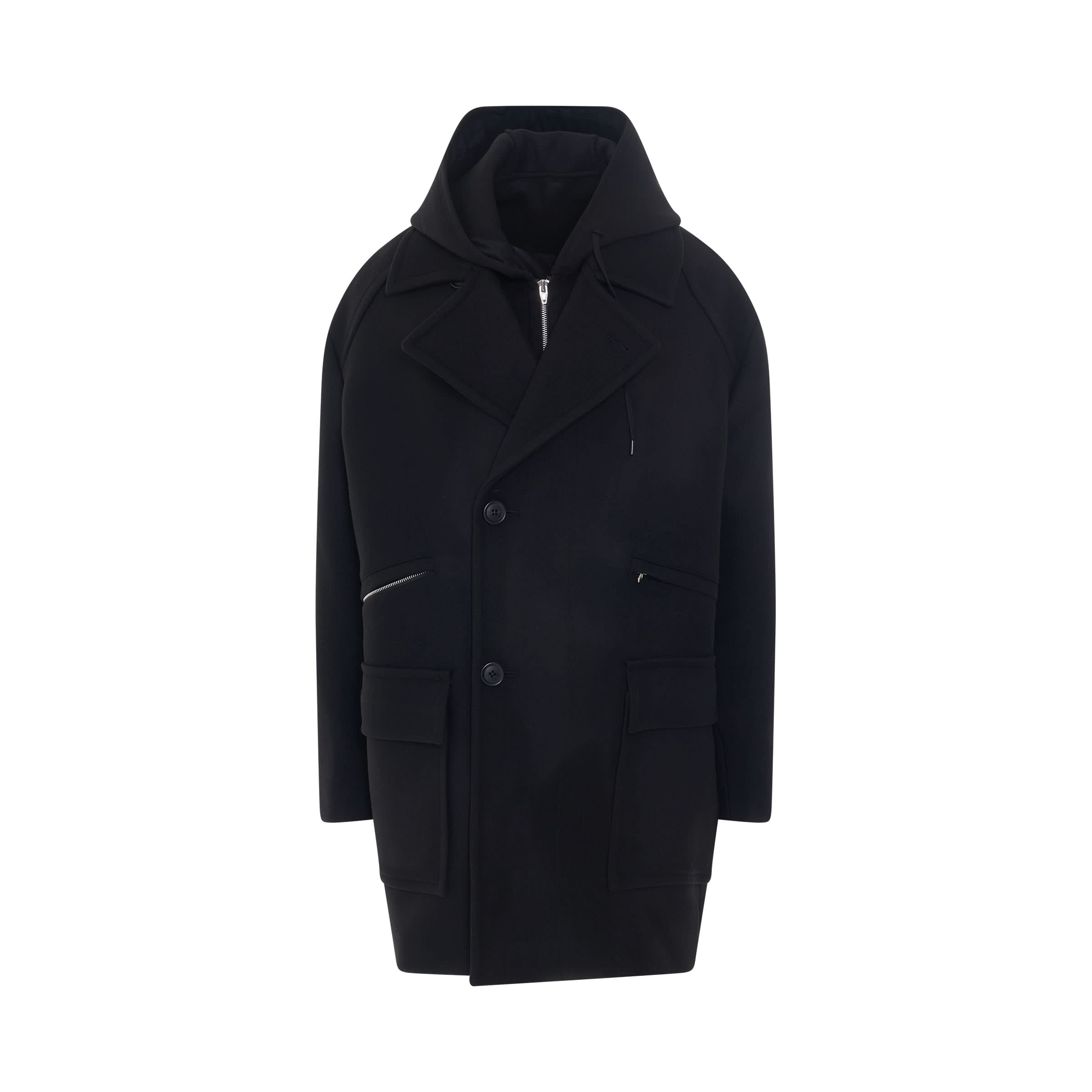 Hooded Coat in black