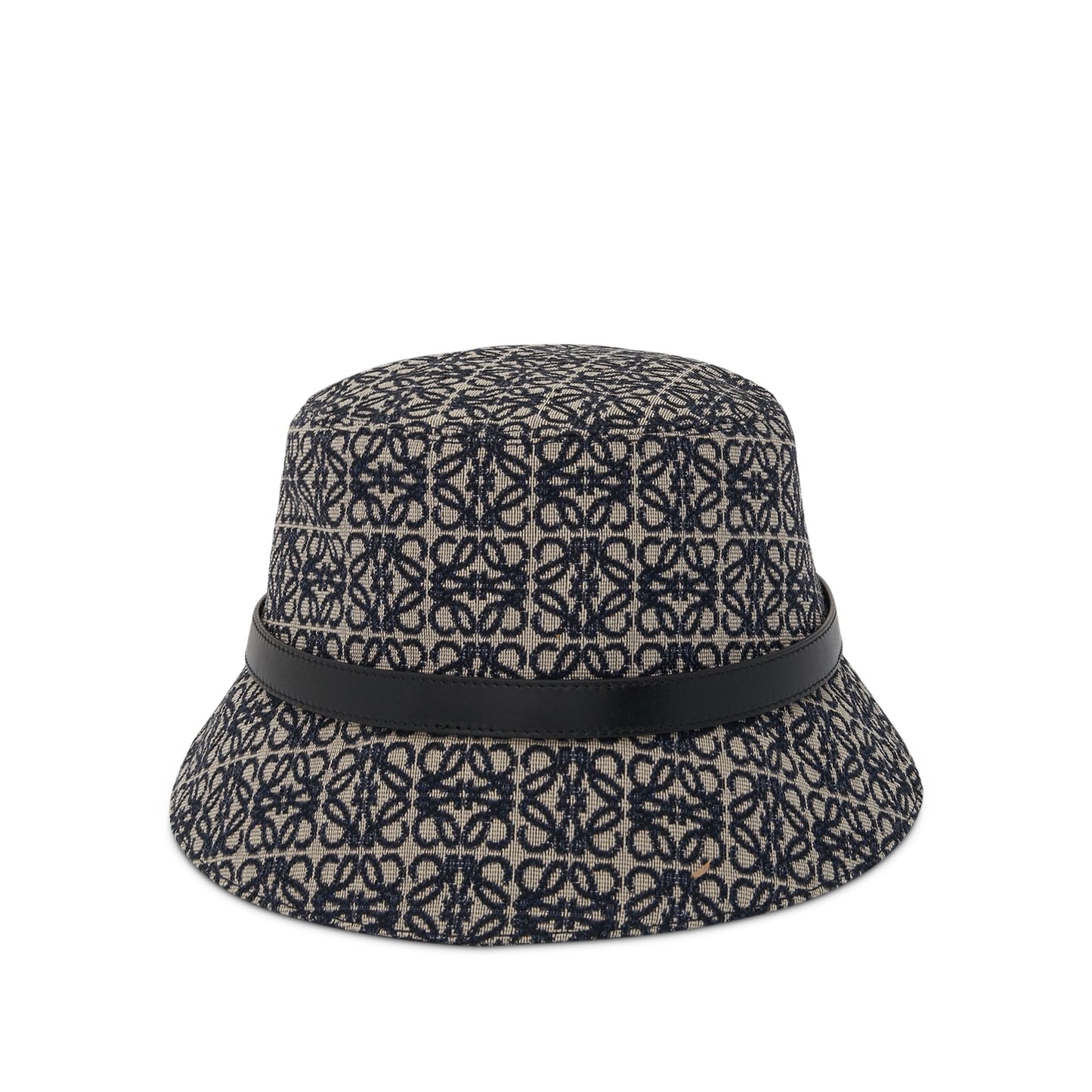 Anagram Jacquard and Calf Bucket Hat in Navy