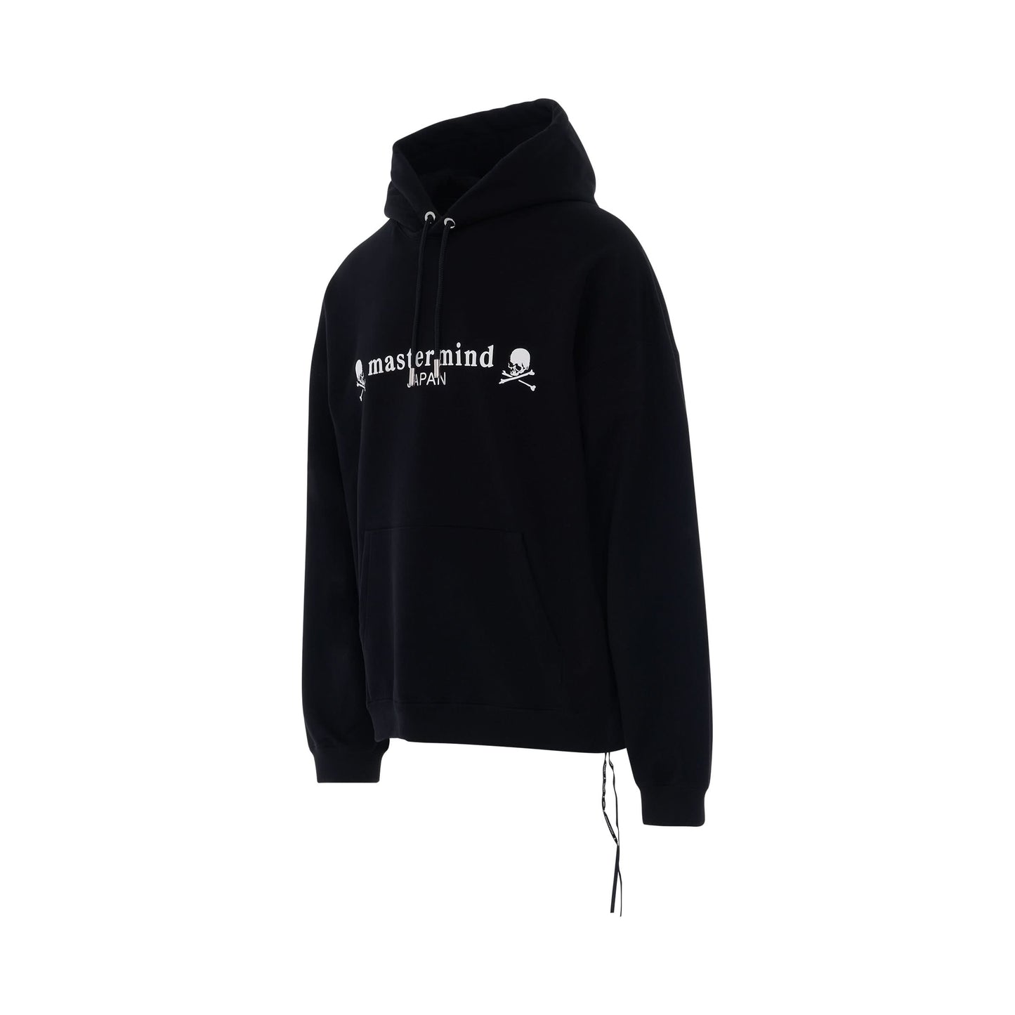 Logo And Skull Boxy Fit Hoodie in Black