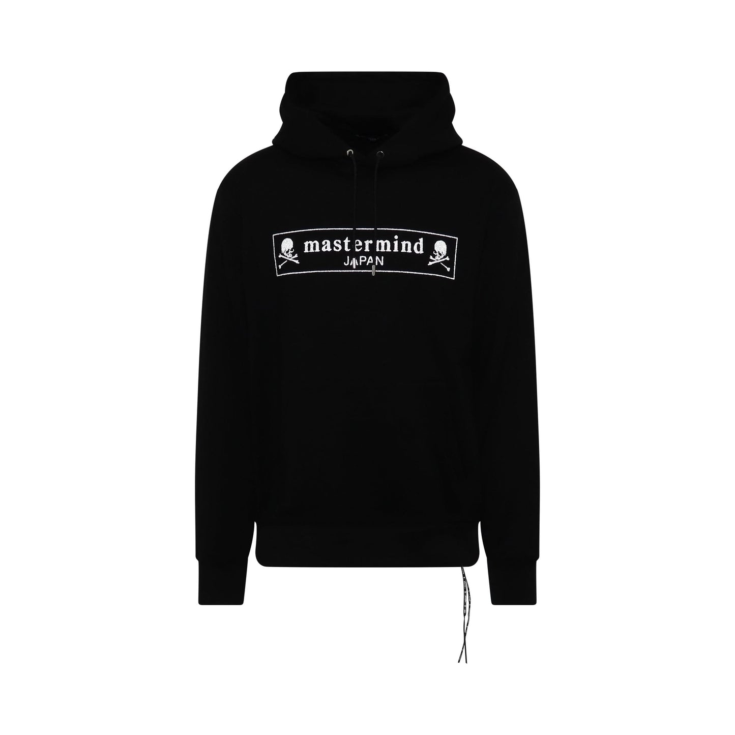 Boxed Logo Glass Beads Hoodie in Black