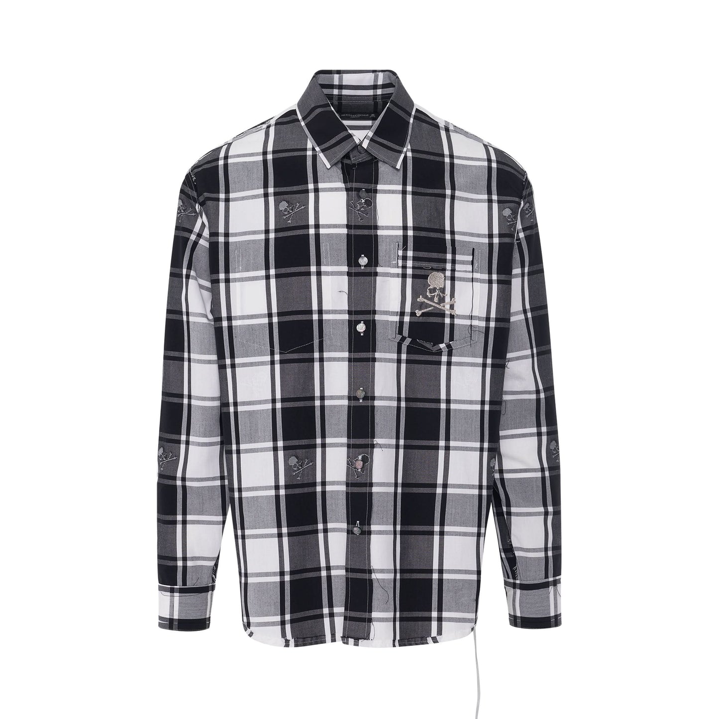 Reversible Plaid Shirt in White