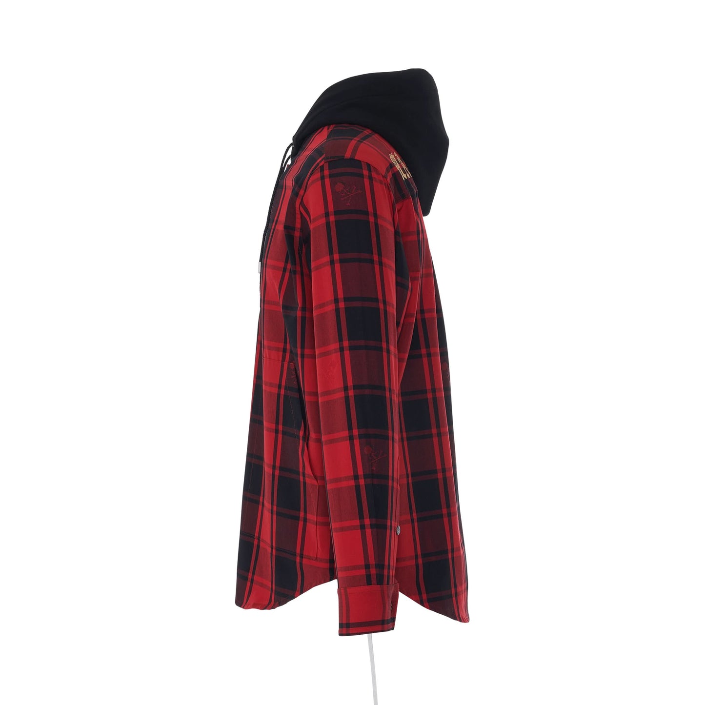 Hooded Plaid Shirt in Red